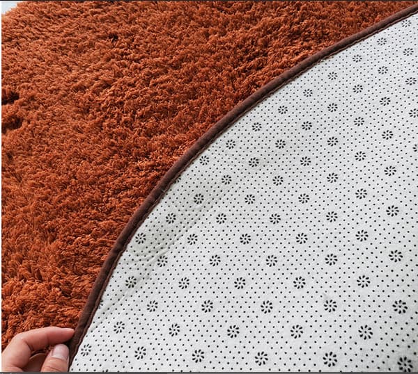 Rund beige badematte ? 60 cm（Lys kamel），Ensfarget myk lam