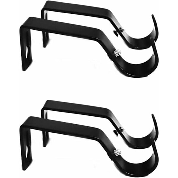 Gardinstångsfästen, 4 stycken Black Metal Gardinfäste Roller