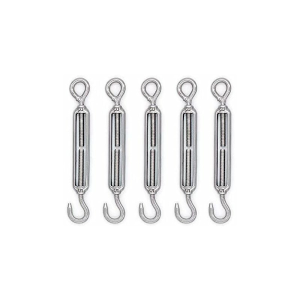 M6 304 Rostfritt Stål Haka och Öga Spännskruv - 5-pack