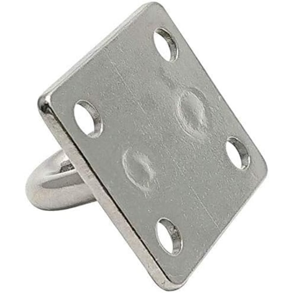 M5 Heavy Duty Pad Eye Plate, 304 Rustfritt Stål Avlangt Øyeplate, Klips Ringkrok Spenne U-formet (4 stk, 5 mm)