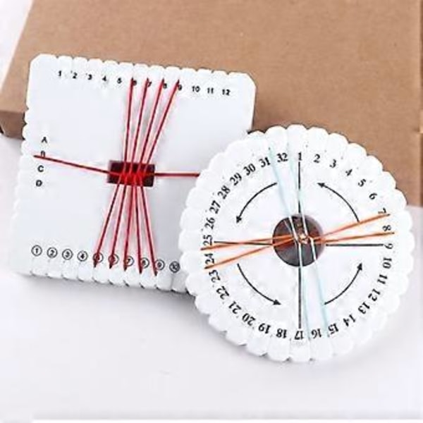 HOT! 2 stk/sett Rund & Firkant Armbånd Strikking Kumihimo Disk Brett Flettet Tau