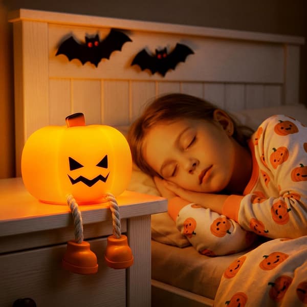 Halloween Djævel Mini Græskar Lanterne, LED Blødt Nyhed Dyre Natlys, Dæmpbart Førskole Natlys til Borddekoration