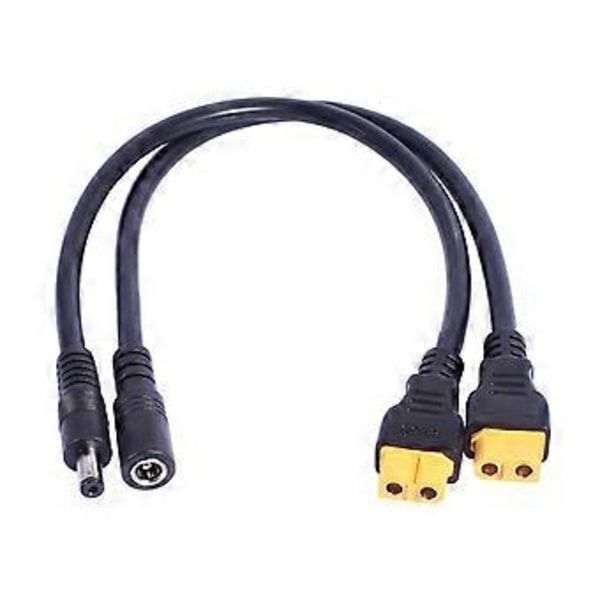 Plugs And Play XT60 til DC5.5x2.1mm/DC5.5x2.5mm Ladekabel til Solpanel og FPV Skærme Strømforsyningsledning 5.5x2.1mm male