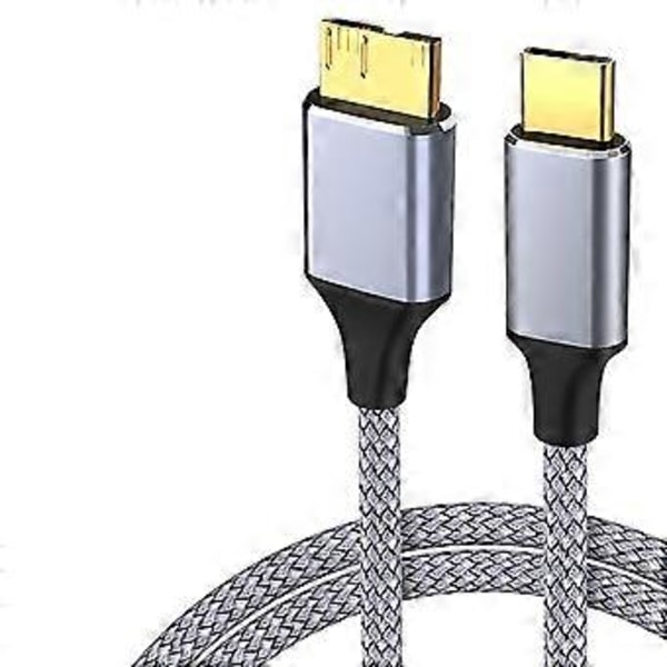 5 Gbps Hårddiskkabel Typ C Hane till MicroB Data Synkroniserings- och Laddningskabel för Extern Hårddisk Svart Black A