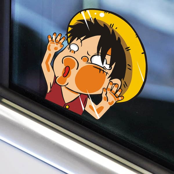 2 st Anime One Piece Monkey·D·Luffy Vinyl Dekaler för Bil, Vägg, Laptop etc.