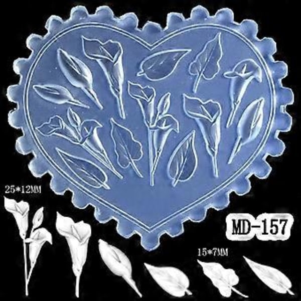 Multifunktionel silikoneform til neglekunst, nem at bruge og fjerne, egnet og bærbar til alle negleformer og -længder MD157
