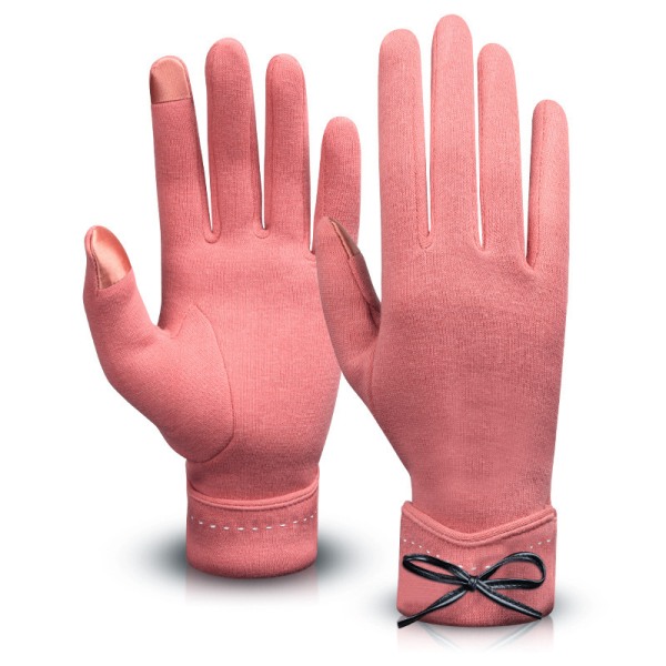 Pink Sløjfe Vinterhandsker til Kvinder Piger Varme Touch Screen Handsker,