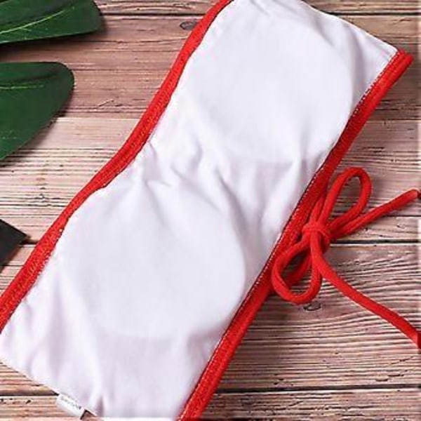Bikiniset för damer, sommar, tvådelade baddräkter, hög midja, axelbandslösa crop tops, baddräkt, avslappnade strandbadkläder, presenter, röd XL Red XL