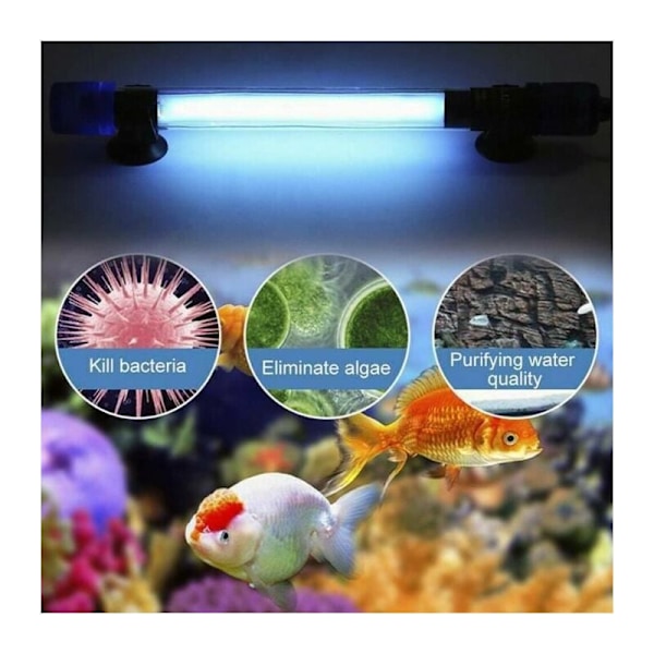 Steriliseringslampe til akvarium undervands EU-stik type 5W stue