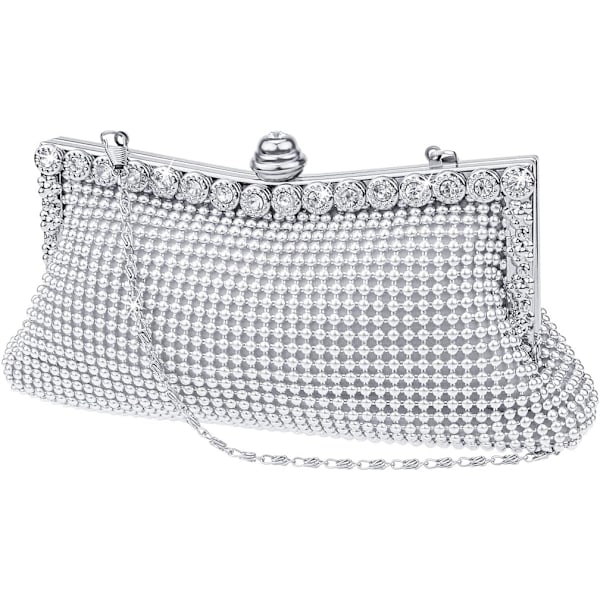 Aften Clutch Bag Bryllup Fest Håndveske Nattveske med Sh