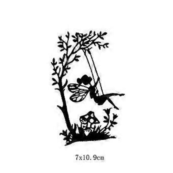 Swing Girl Metalskærende Dies Stencil DIY Scrapbooking Album Stempel Papirkort Em Sølv