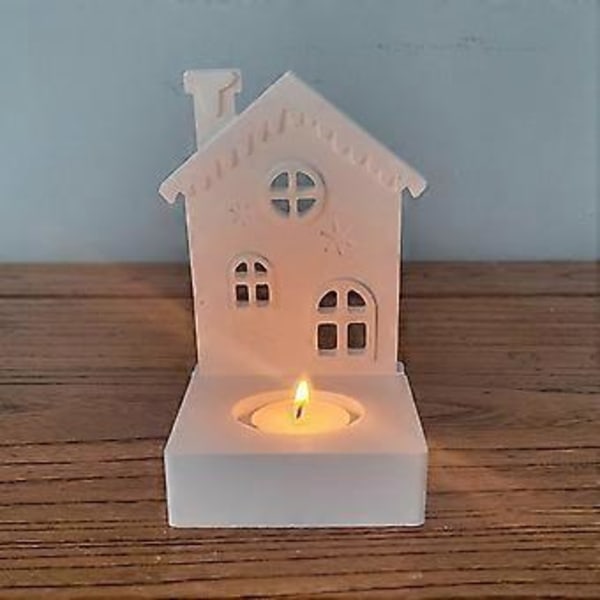 Silikonformar Betong Snöhus Ljusstakar Resinformar Slott Hus Ljushållare Formar DIY Gjutform 3 Style B 3