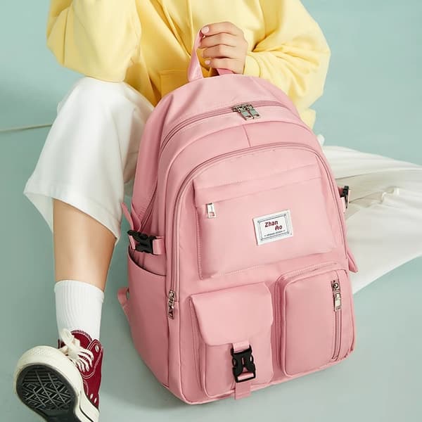 Skoletaske til 15,6\" Computer, Skuldertaske Design Rejsetaske - Pink