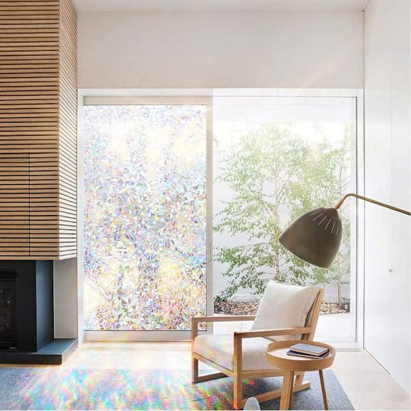 Privacy Window Film 3D Rainbow Effect Dekorativ Film Selvhæftende
