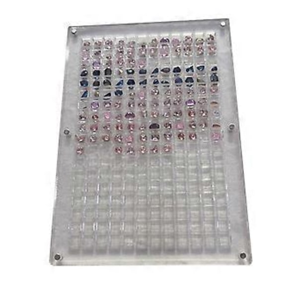 Förvaringslåda för nageltillbehör 96/160/216 Fack Transparent Synlig Magnetisk Stängning Pärlor Nagel C
