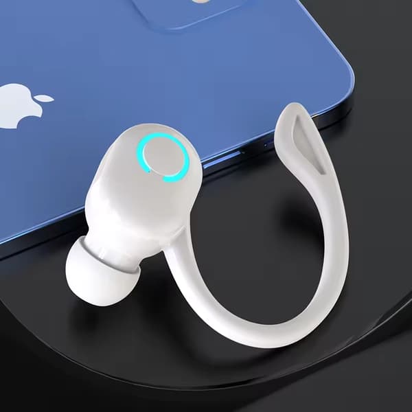 Hvite, trådløse Bluetooth 5.2 HIFI-ørepropper med ørekrok for bedrifter