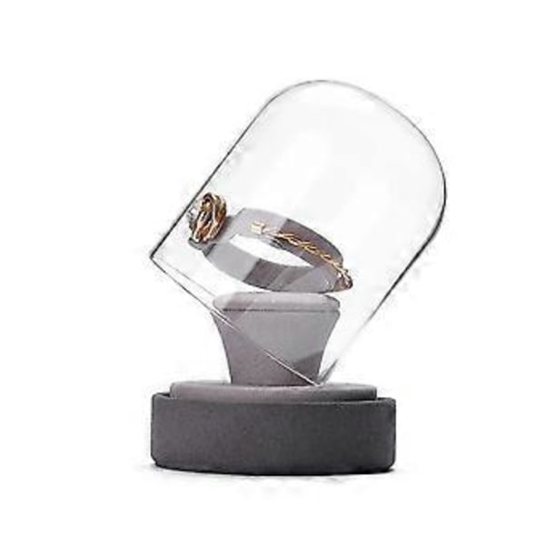 Multifunktionel smykkevitrine med klart glaslåg, stilfulde ringe/halskæder/armbånd/øreringe display rekvisitter Grøn Green A