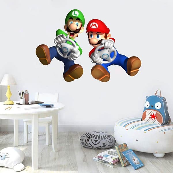Super Mario Bros. Yoshi och Mario Peel and Stick Jätteväggdekor