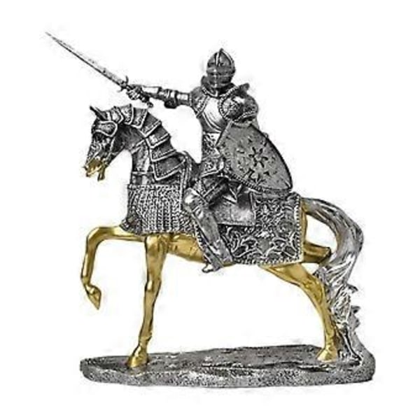 Ridder Hest Statue Resin Figur Skulptur til Kontor Entré Bogreol()
