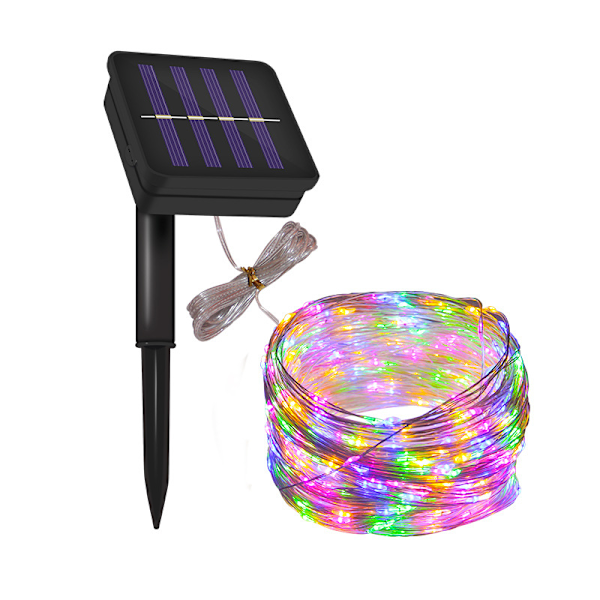 （5m 50 LED, färg）Solcellsslinga Utomhus, Soldriven 8 Lägen