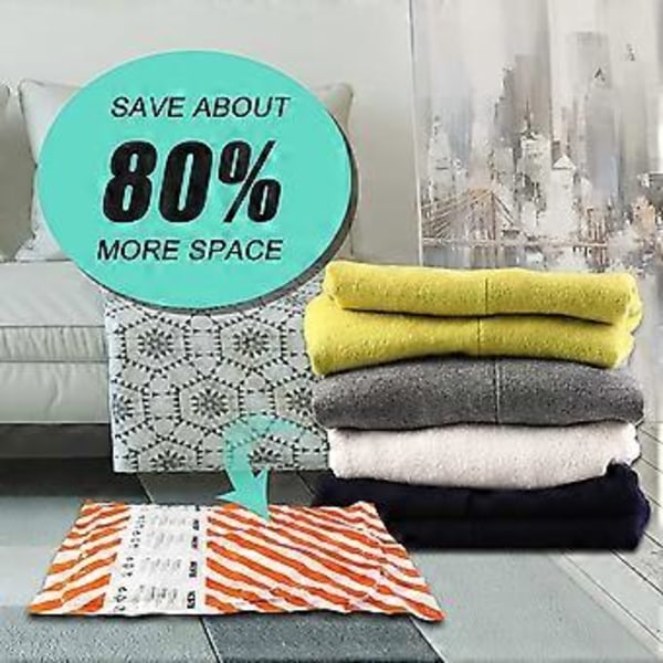 8 st vakuumpåsar set 80*60 vakuumpåse kläder stor vakuumförslutning