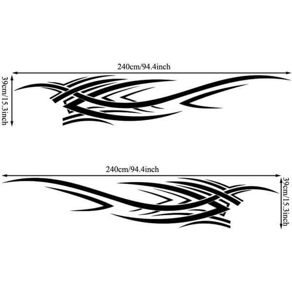 2 stk. Universal Flame Graphics Bil Auto Karosseri Side Sticker Flame