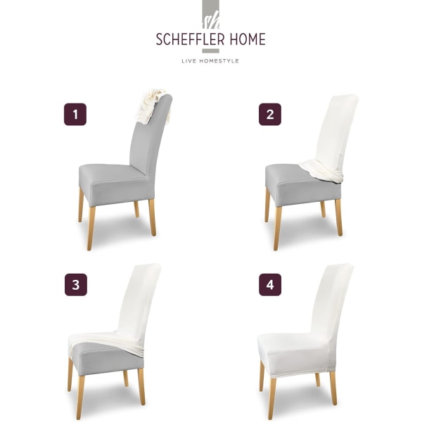 Stretch Bomull Elastisk Stolsöverdrag/Set om 2 / Vinröd/Stretch C