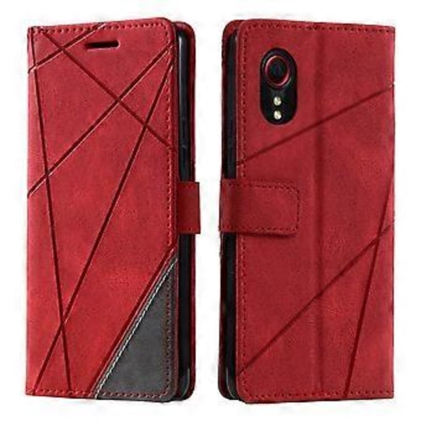 Plånboksfodral för Samsung Galaxy Xcover 5 Linjer Präglat PU Läder Telefonskal Style B