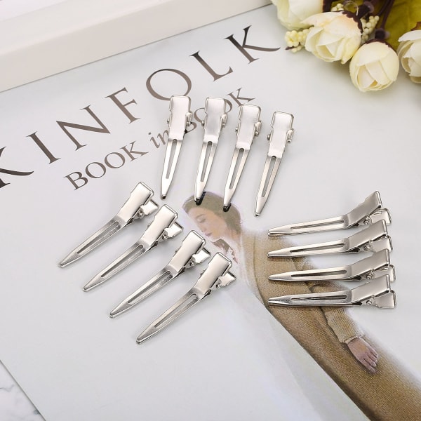 50-pack 1,75 tum Singel-Tand Curl Metallhårklämmor för Dreadlocks
