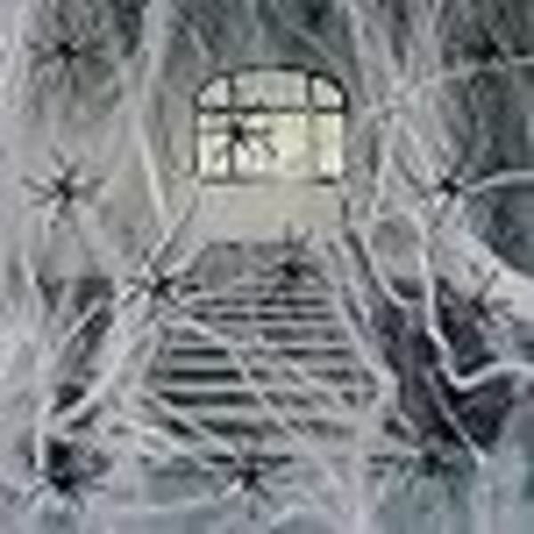 Spindelnät, Halloween-dekoration, 300g bomull expanderbar spindel w
