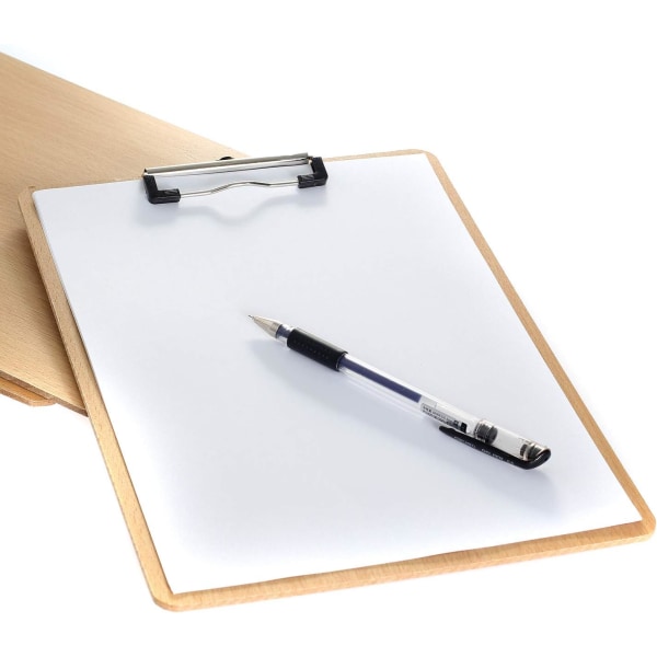 2 A4 träskivor med klämmor, extra tjock 4mm, clipboard för wr