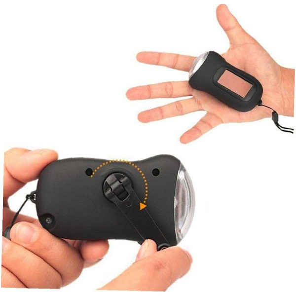 1st 3 LED Dynamo Handvevlampa för Vandring Camping