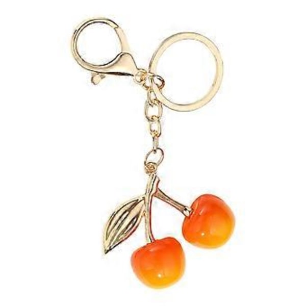 Bærbar Stilfuld Nøglering Charm Vedhæng med Elegante Kirsebær Specielle Gaver til Trendy Damer Kvinder Daglig Brug Orange orange