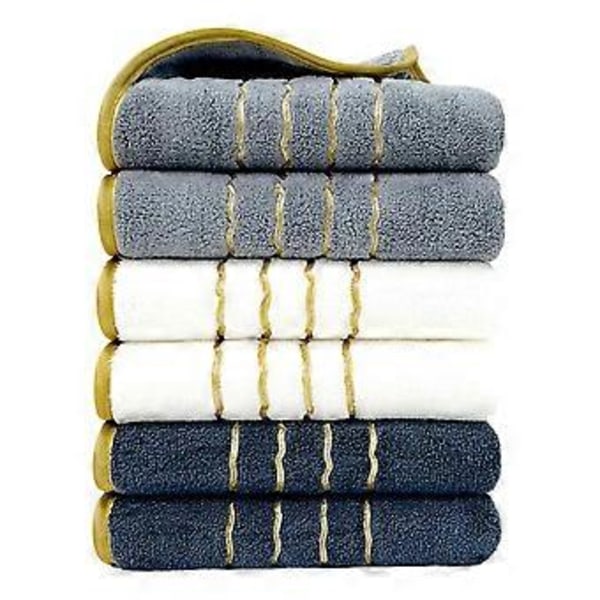 6-delt Håndklesett Velvet Spun Svært Absorberende Mykt Badehåndkle Egnet For Baderom Spa Gym A