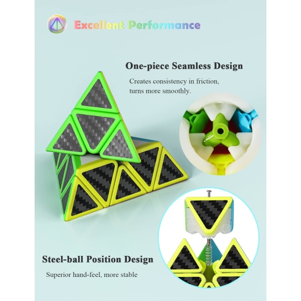 Pyramide Speed Cube, 3x3x3 Qiming Pyramide Speed Cube Trekant Kub