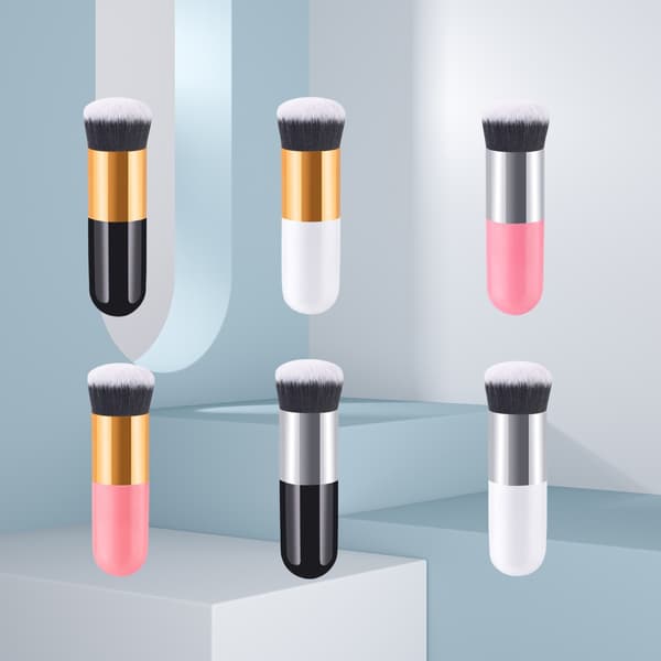 Chubby Kosmetikbørste Løst Puder Enkelt Bærbar Foundation Blush Børste