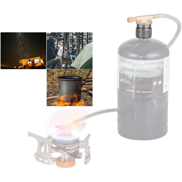 2 stk Camping Gassadapter 1 Lb Propantank Inngang EN417 Lindal