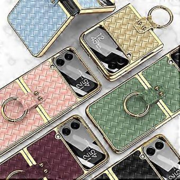 Kudottu Tekstuuri Kotelo Samsung Galaxy Z Flip4:lle (Sininen) Gold