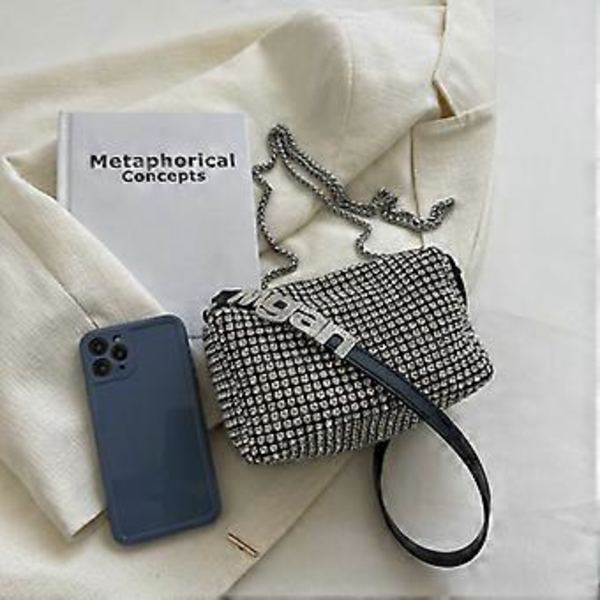 Rhinestone Håndtaske til Kvinder Diamant Skuldertaske Dame Crossbody Taske Skinnende Diamanttaske