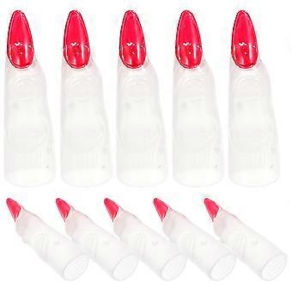 10 stk. Halloween Heksefinger Neglebeskyttere Prank Fake Fingre Selvlysende Kostume Rekvisitter
