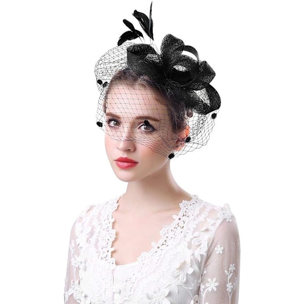 Retro Fascinator med Slør Kvinde Fascinator Lille Fest Hat Cerem