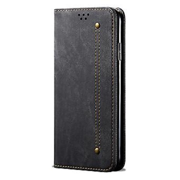 Denimtekstur PU-telefoncover til Samsung Galaxy A13 5G/4G/A04/A04S Black