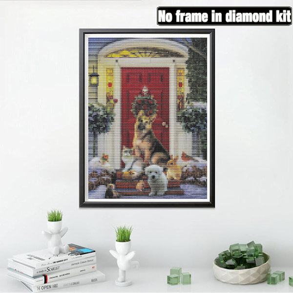 DIY 5D Jule Diamantmaleri Julehund Fuld Tilbehør,