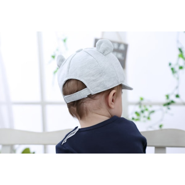 Barne Baby Bunny Rabbit Visor Baseball Cap Bomull Mørk Grå Grå