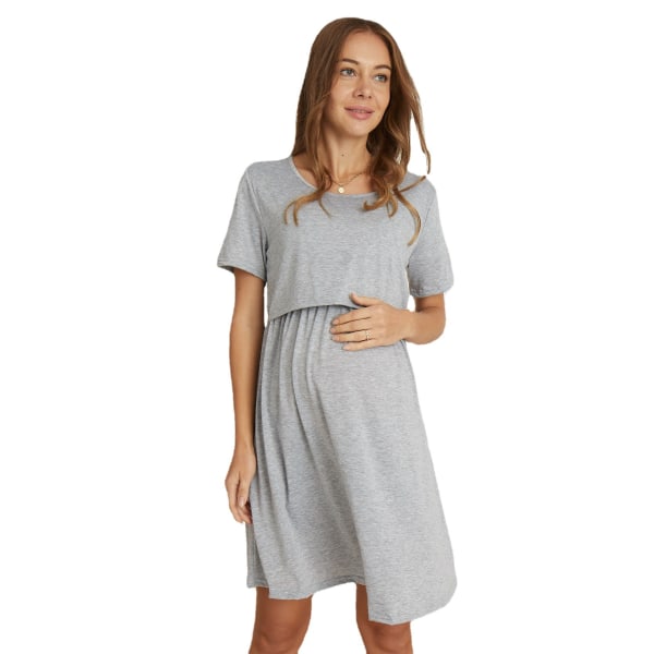 Maternity Gravid V-hals Fly Korta Ärmar Mode T-shirt Mate