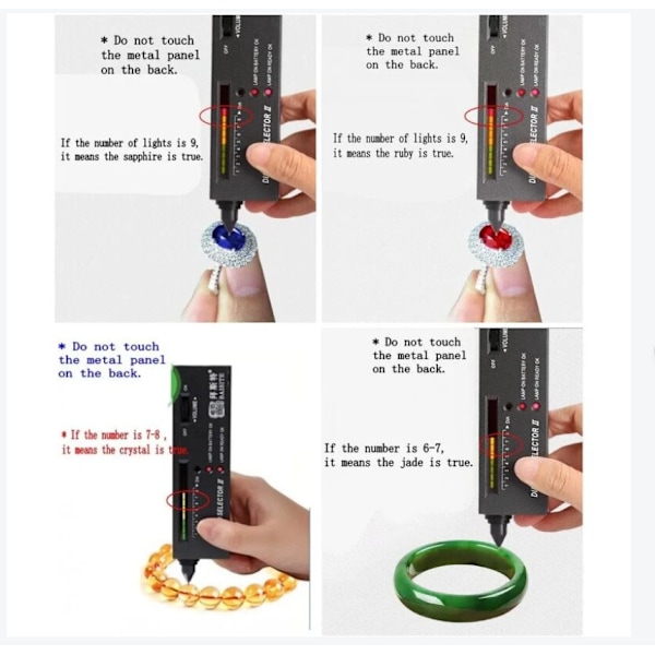 Bærbar elektronisk diamanttester pen til diamant, rubin, krystal