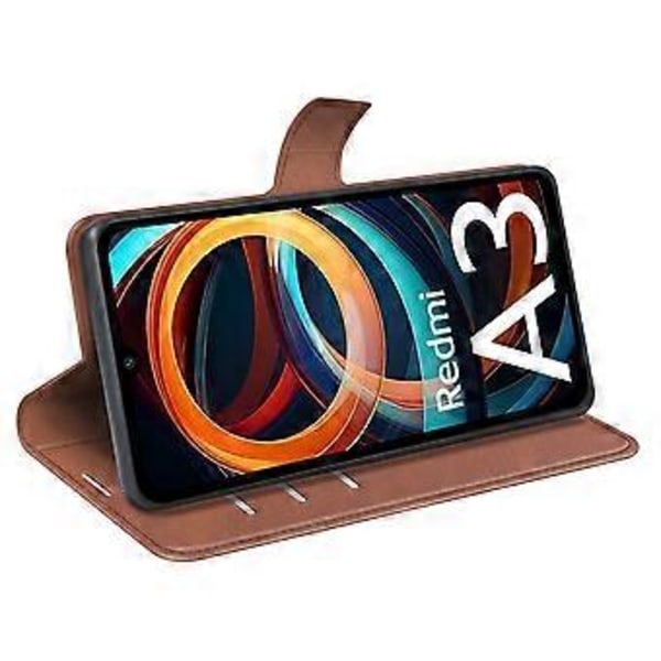PU læder etui med magnetisk lukning og pung til Xiaomi Redmi A3/Poco C61 4G Style F