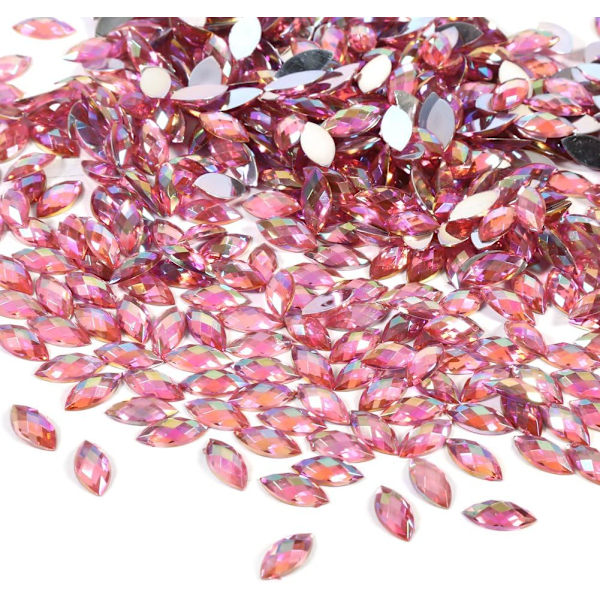 500 stk 7x15mm Krystall Rhinestones Akryl Flat Back Hesteøye Form