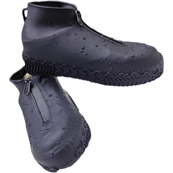 （Svart，XL）Återanvändbara skoöverdrag, 1 par vattentät silikonsko C