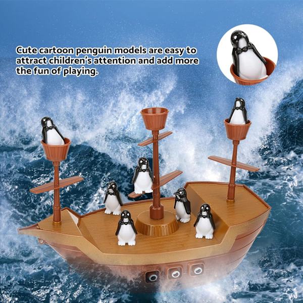 Spännande piratskepp balans spel Låt inte pingvinerna falla till